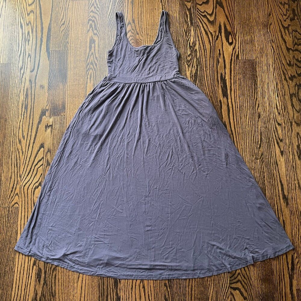 Wilfred Free Charcoal Gray Tank Midi Dress (M)